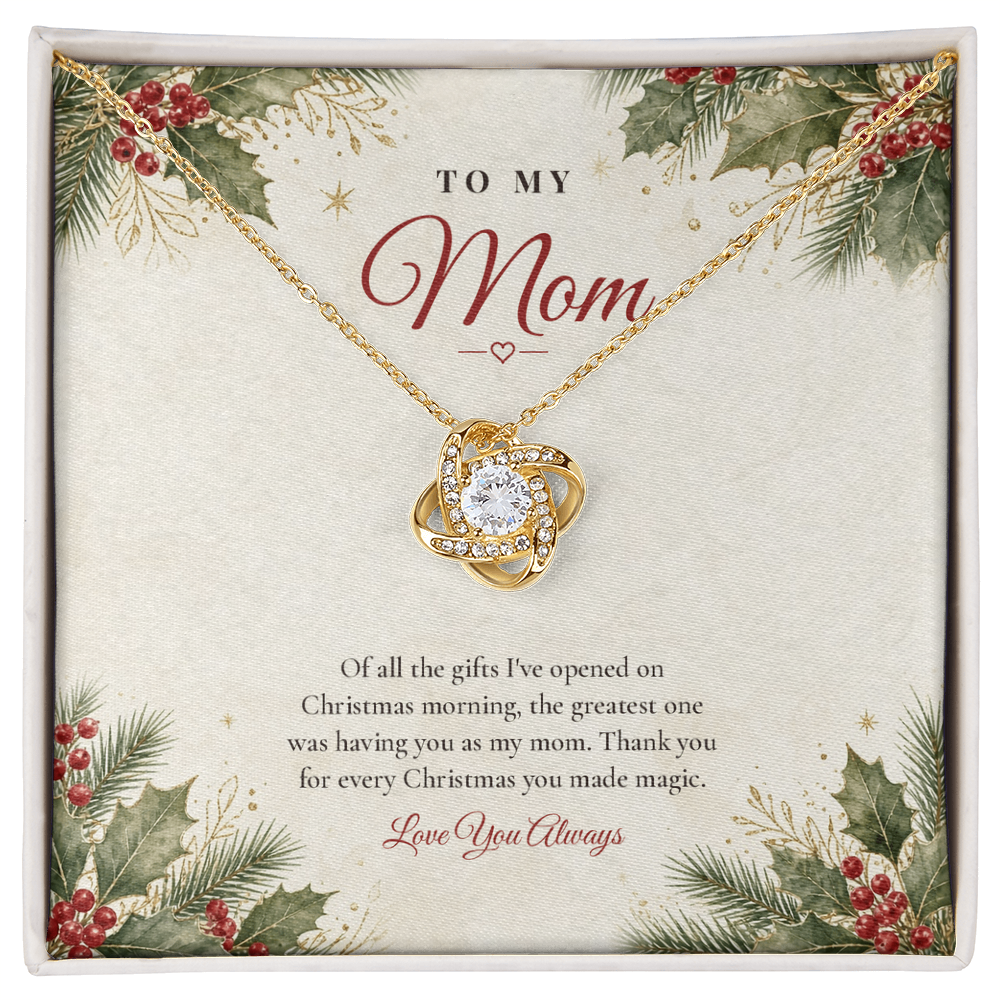 Christmas Love Knot Necklace for Mom