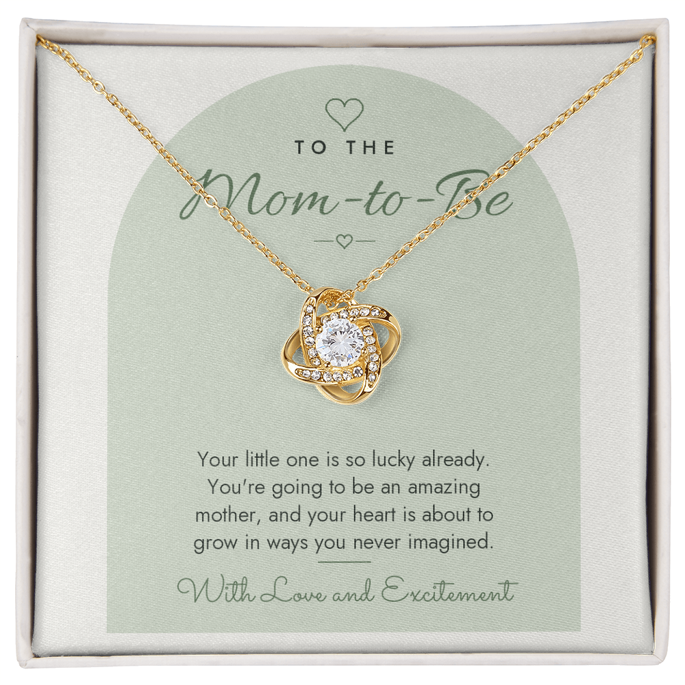 Mom-to-Be Love Knot Necklace – Modern Card