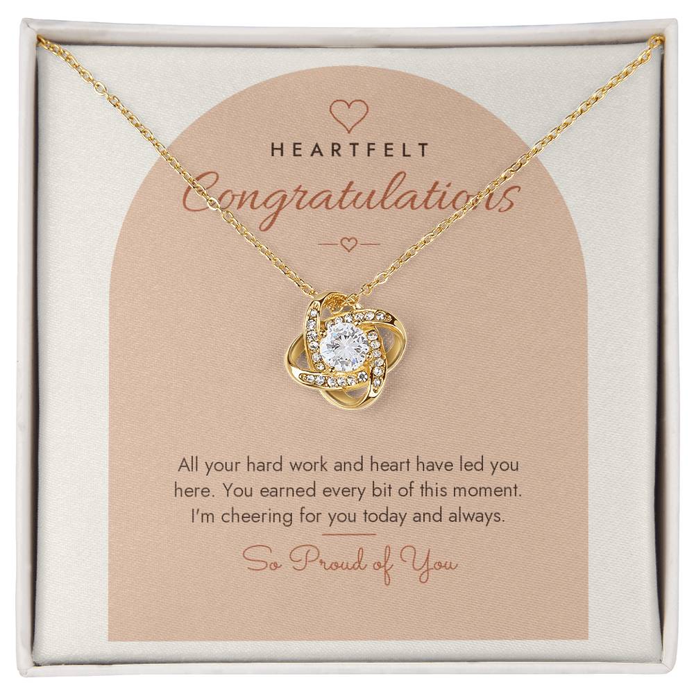 Congratulations Love Knot Necklace – Modern Card