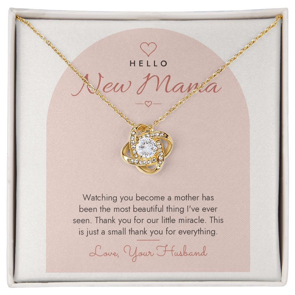 Push Present Love Knot Necklace for New Mom – Modern Card