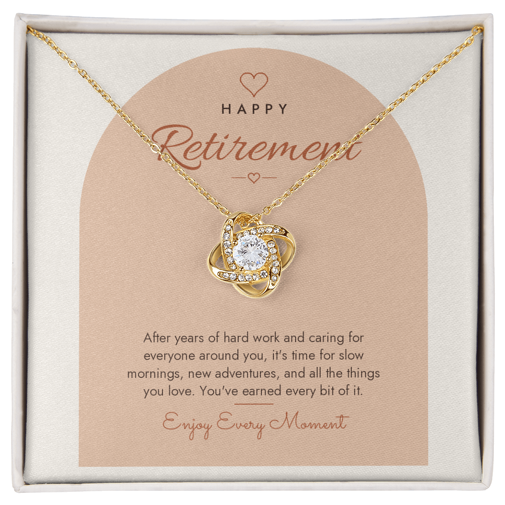 Retirement Love Knot Necklace for Her – Modern Card