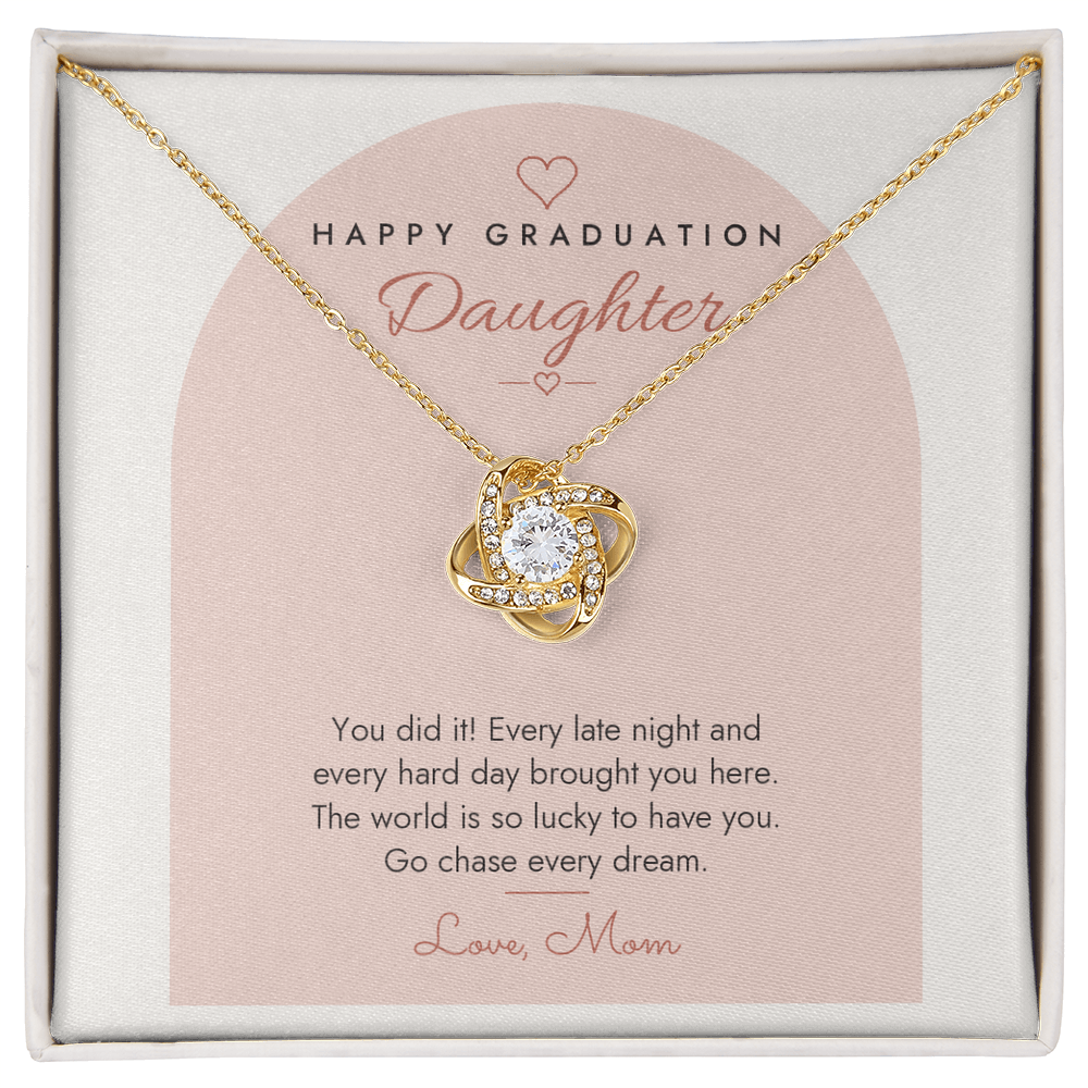 Graduation Love Knot Necklace for Daughter – Modern Card