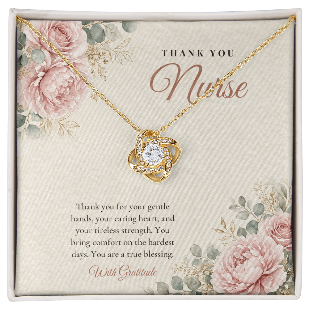 Thank You Love Knot Necklace for Nurse