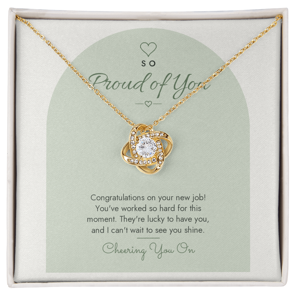 New Job Love Knot Necklace – Modern Card