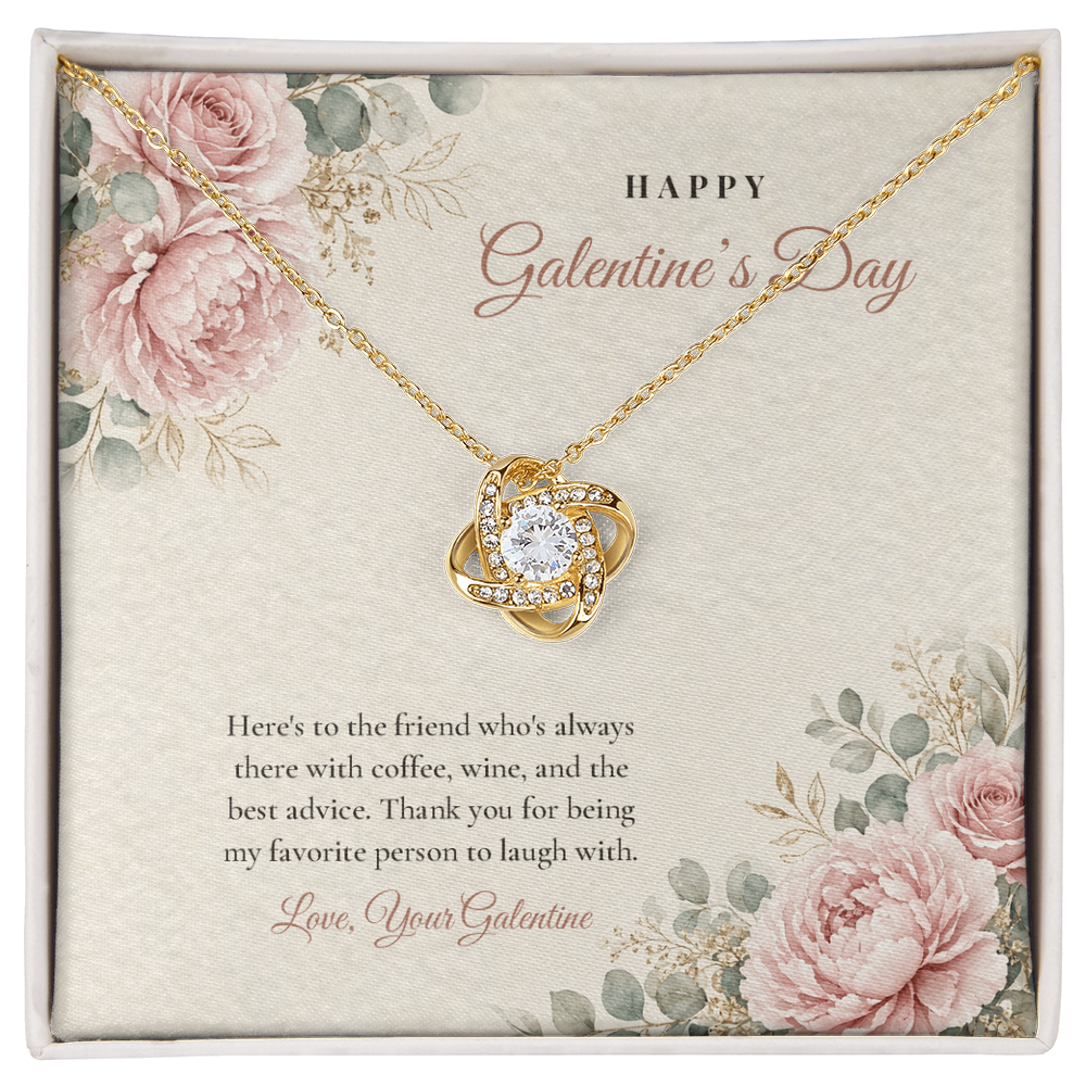 Galentine's Day Love Knot Necklace for Best Friend