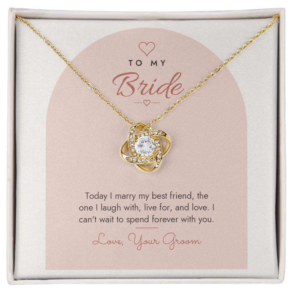 Wedding Love Knot Necklace for Bride – Modern Card
