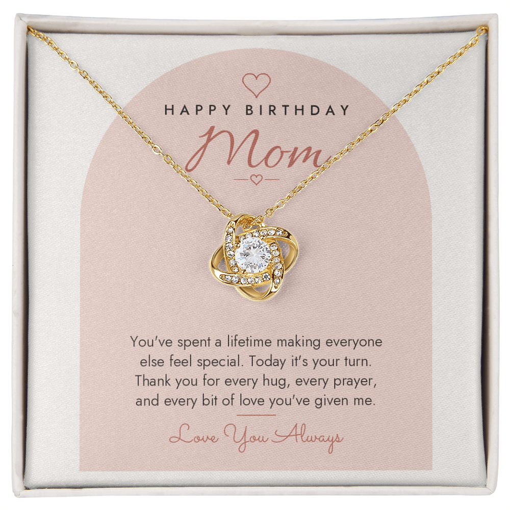 Birthday Love Knot Necklace for Mom – Modern Card