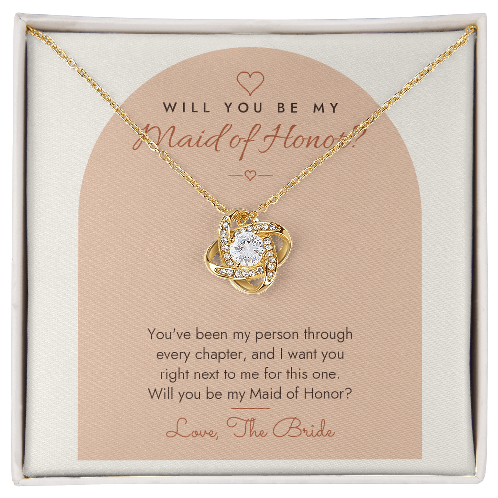 Maid of Honor Love Knot Necklace – Modern Card
