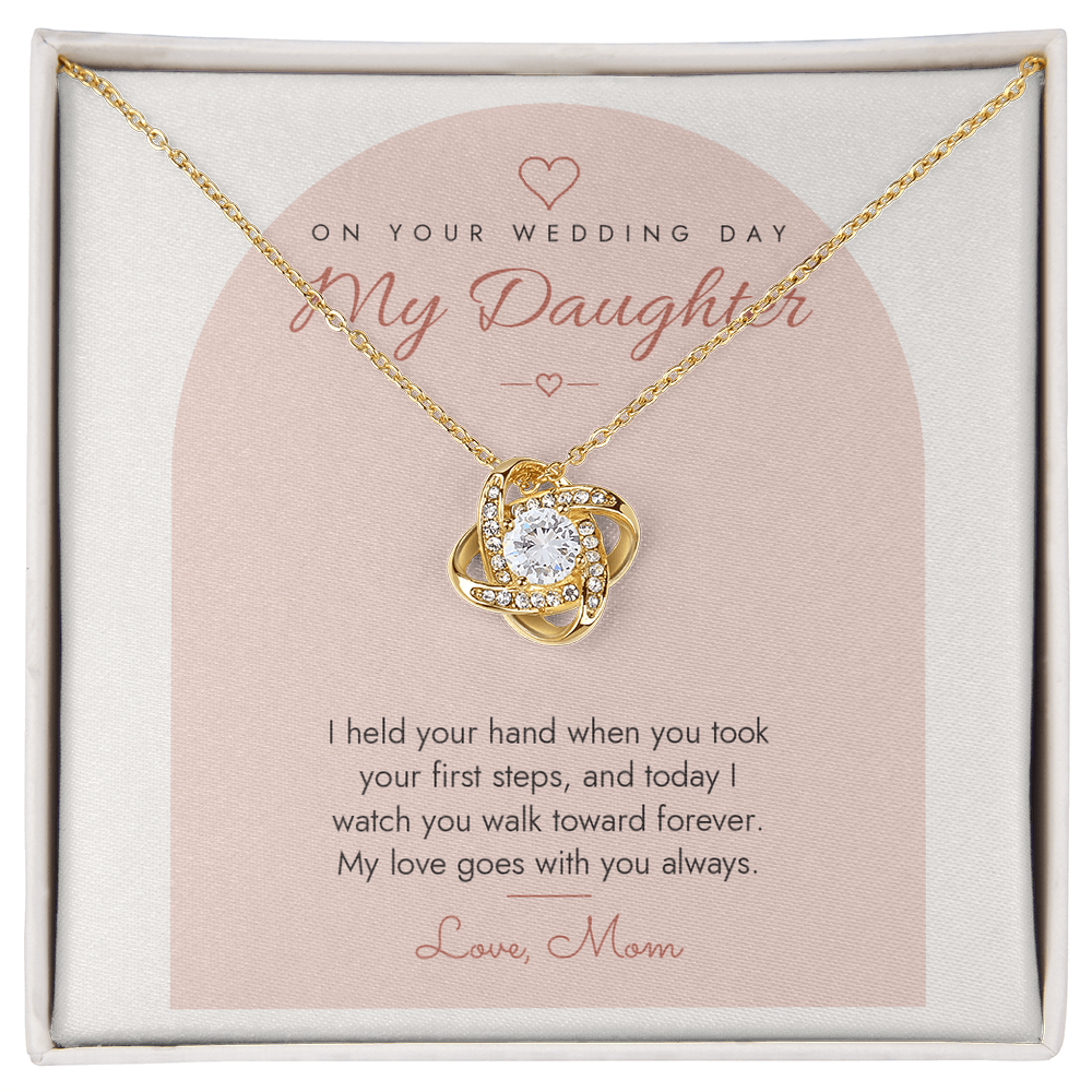 Wedding Day Love Knot Necklace for Bride – Modern Card