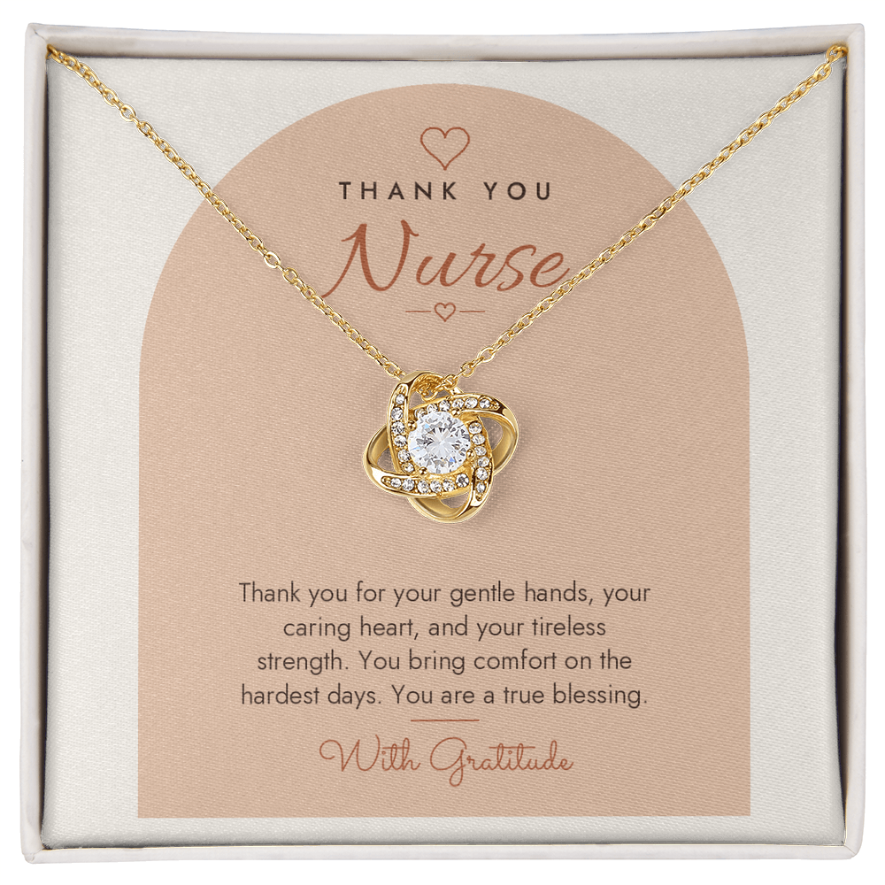 Thank You Love Knot Necklace for Nurse – Modern Card