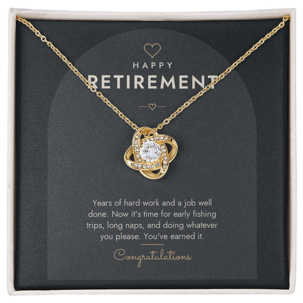 Retirement Love Knot Necklace for Him – Modern Card