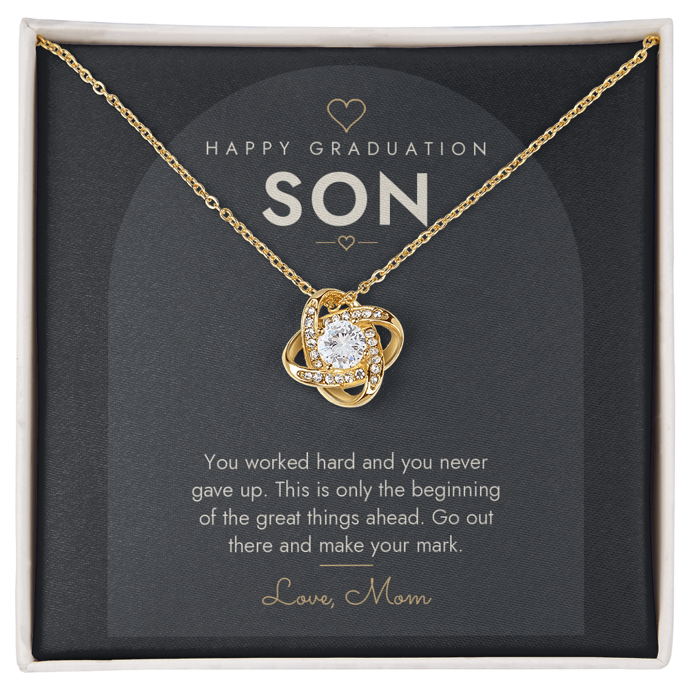 Graduation Love Knot Necklace for Son – Modern Card