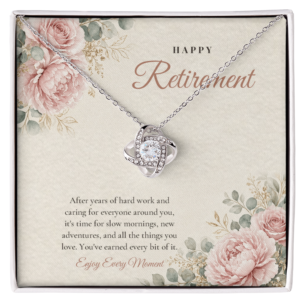 Retirement Love Knot Necklace for Her