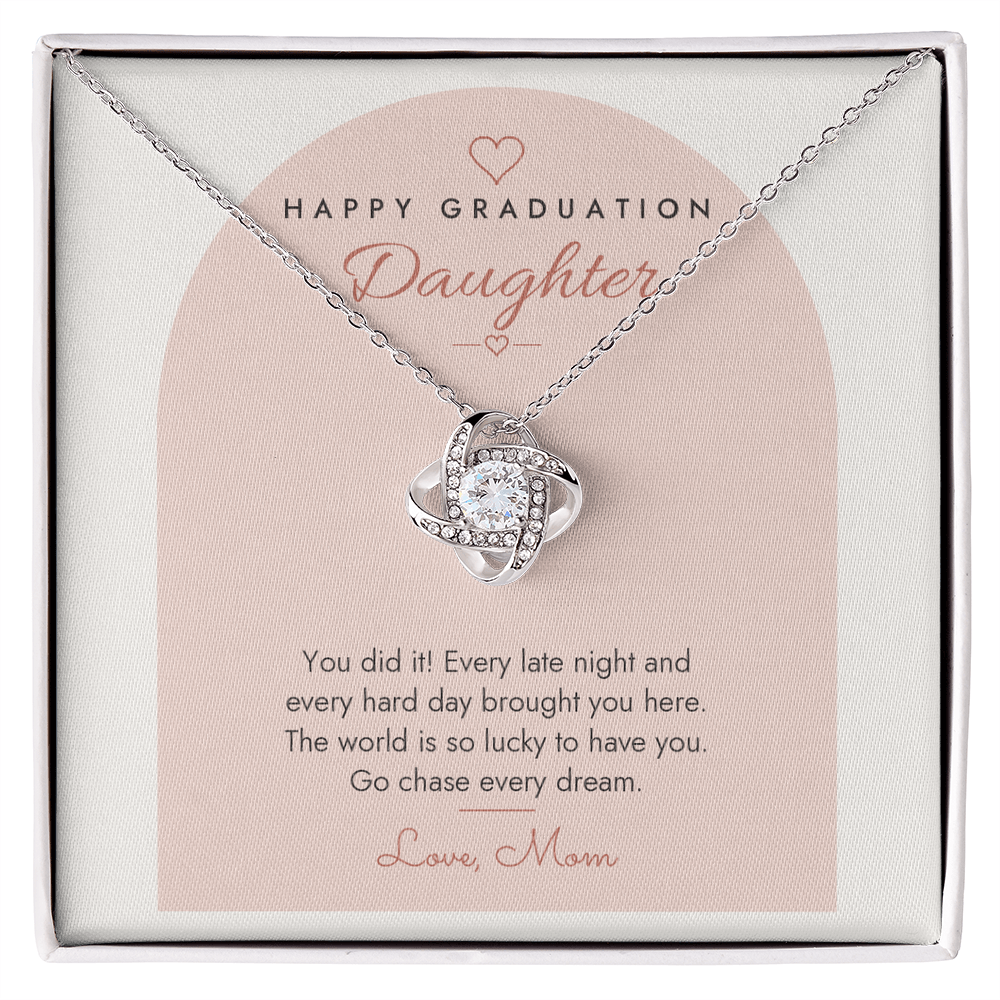 Graduation Love Knot Necklace for Daughter – Modern Card