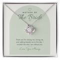 Wedding Love Knot Necklace for Mother of the Bride – Modern Card
