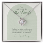 Wedding Love Knot Necklace for Mother of the Bride – Modern Card