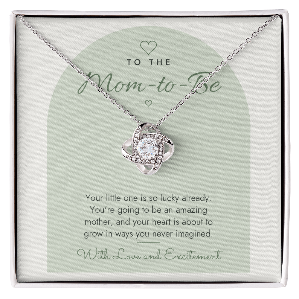 Mom-to-Be Love Knot Necklace – Modern Card