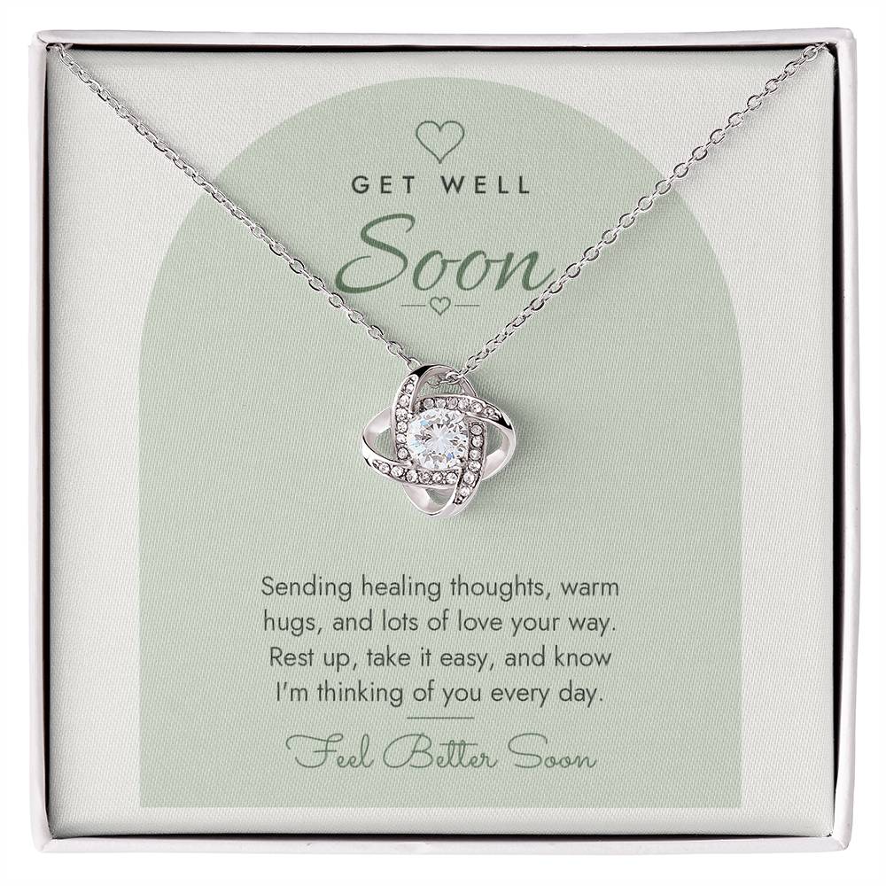 Get Well Soon Love Knot Necklace – Modern Card