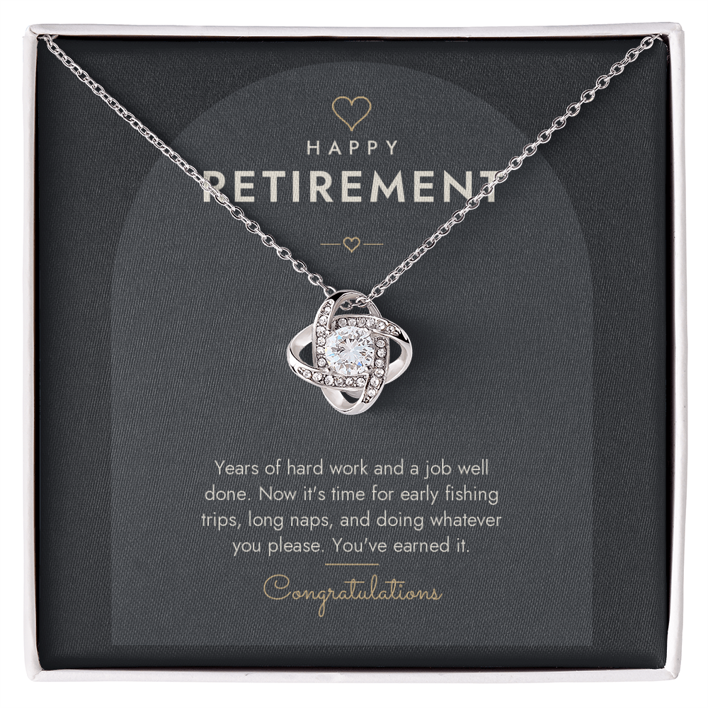 Retirement Love Knot Necklace for Him – Modern Card