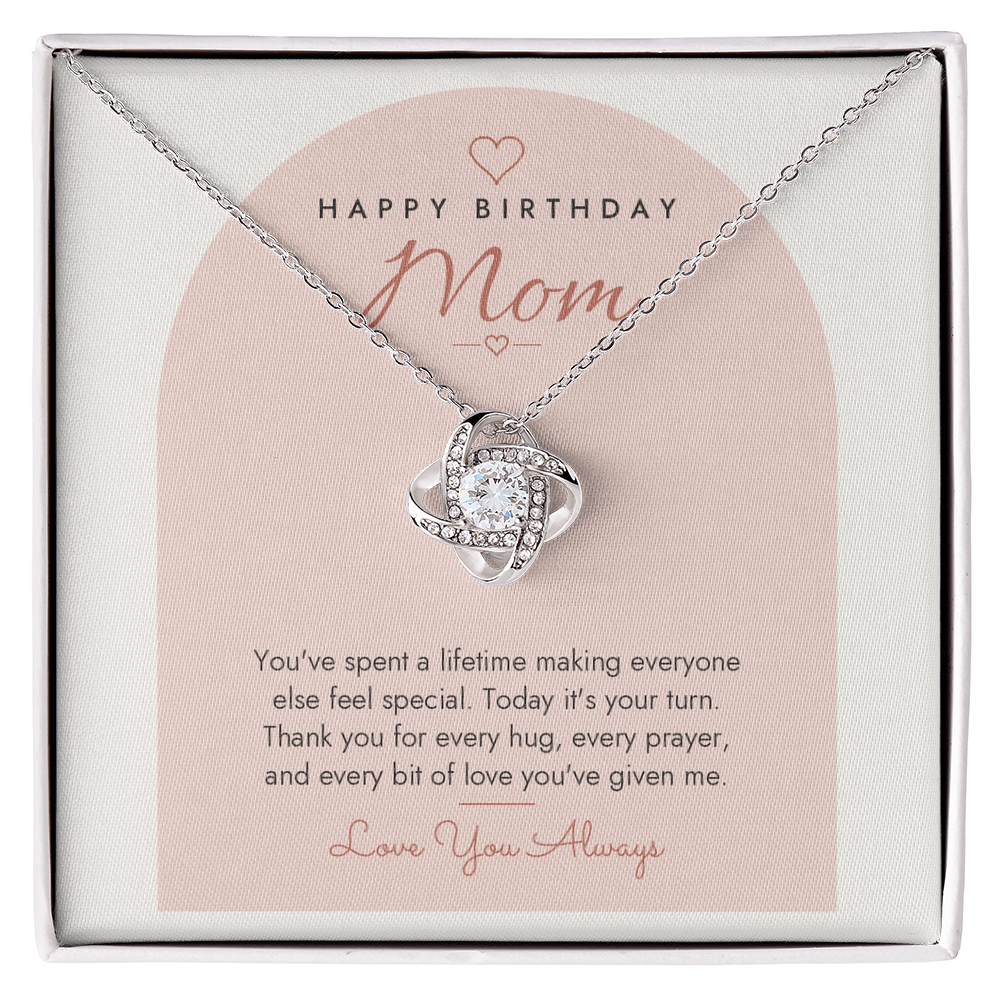 Birthday Love Knot Necklace for Mom – Modern Card