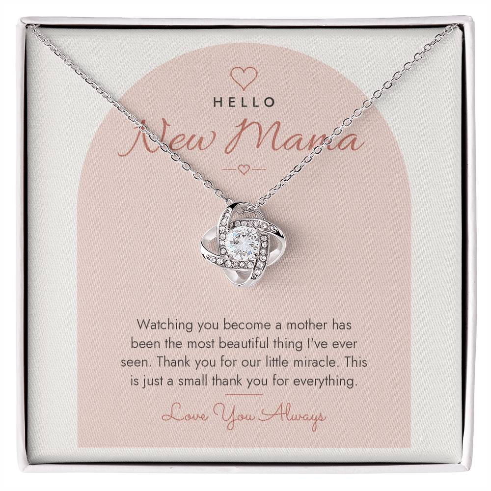 Push Present Love Knot Necklace for New Mom – Modern Card
