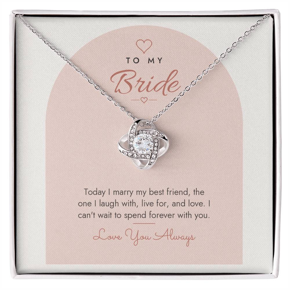 Wedding Love Knot Necklace for Bride – Modern Card