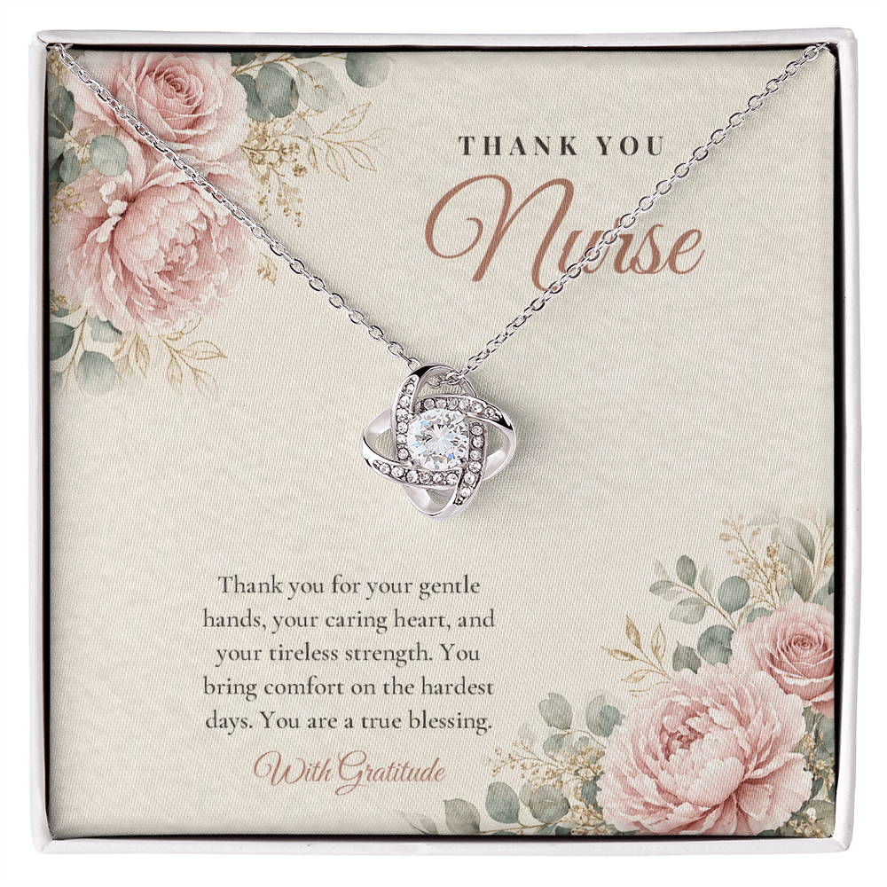 Thank You Love Knot Necklace for Nurse