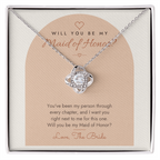 Maid of Honor Love Knot Necklace – Modern Card
