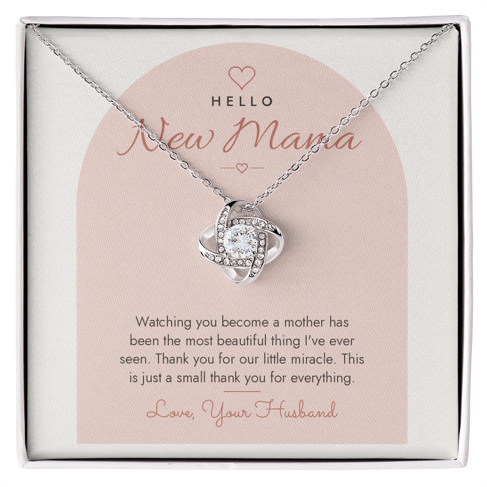 Push Present Love Knot Necklace for New Mom – Modern Card