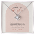 Thank You Love Knot Necklace for Teacher – Modern Card