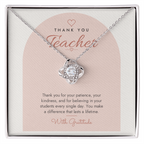 Thank You Love Knot Necklace for Teacher – Modern Card
