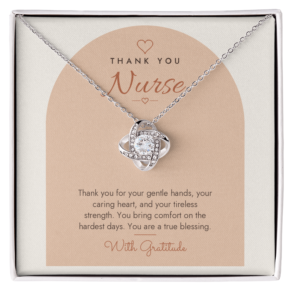 Thank You Love Knot Necklace for Nurse – Modern Card