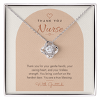 Thank You Love Knot Necklace for Nurse – Modern Card