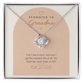 Pregnancy Announcement Love Knot Necklace for Grandma – Modern Card