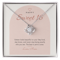 Sweet 16 Love Knot Necklace for Daughter – Modern Card