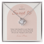 Sweet 16 Love Knot Necklace for Daughter – Modern Card