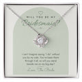 Bridesmaid Proposal Love Knot Necklace – Modern Card
