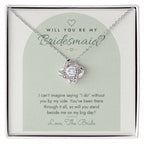 Bridesmaid Proposal Love Knot Necklace – Modern Card
