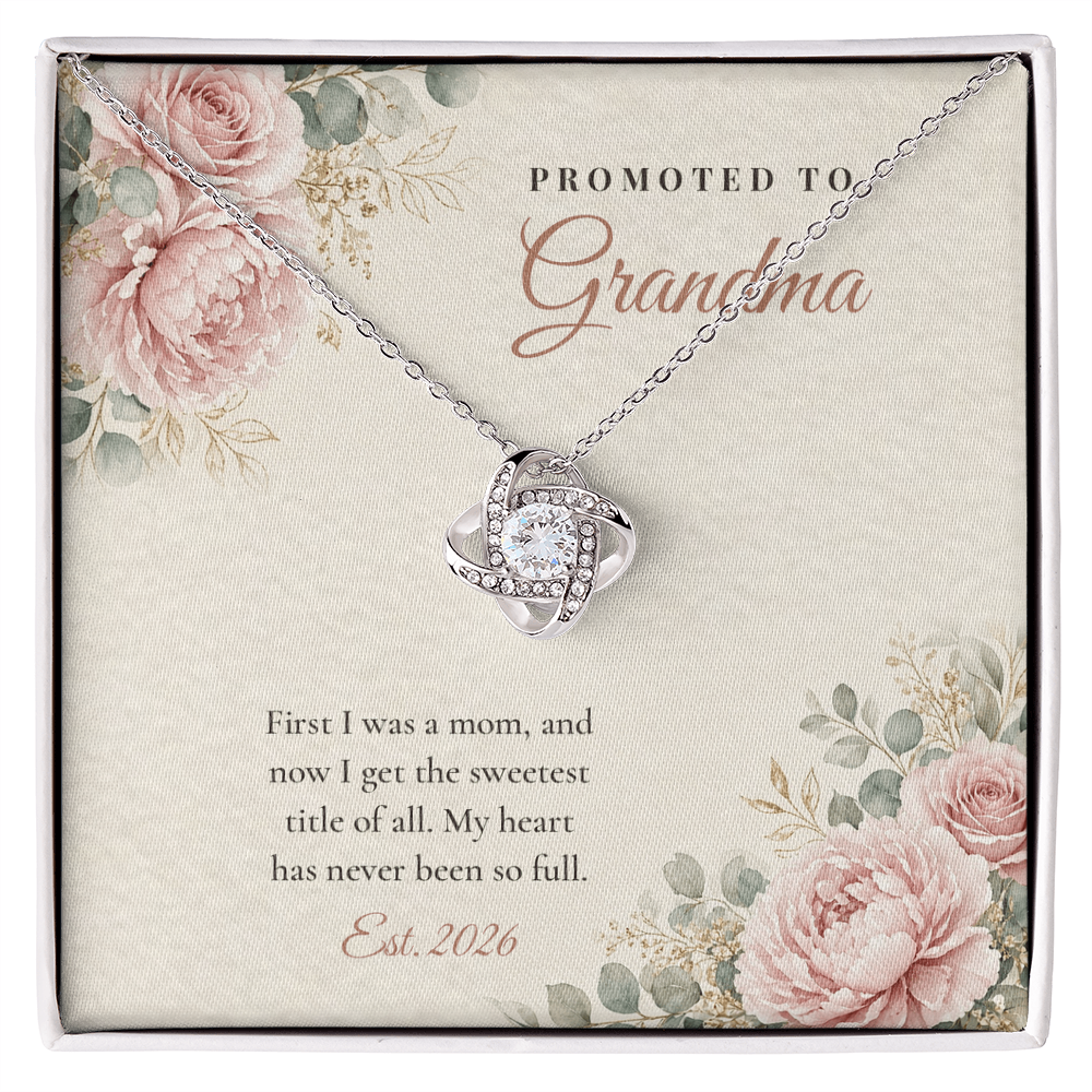 Pregnancy Announcement Love Knot Necklace for Grandma
