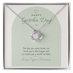 Gotcha Day Love Knot Necklace for Pet Lover – Modern Card