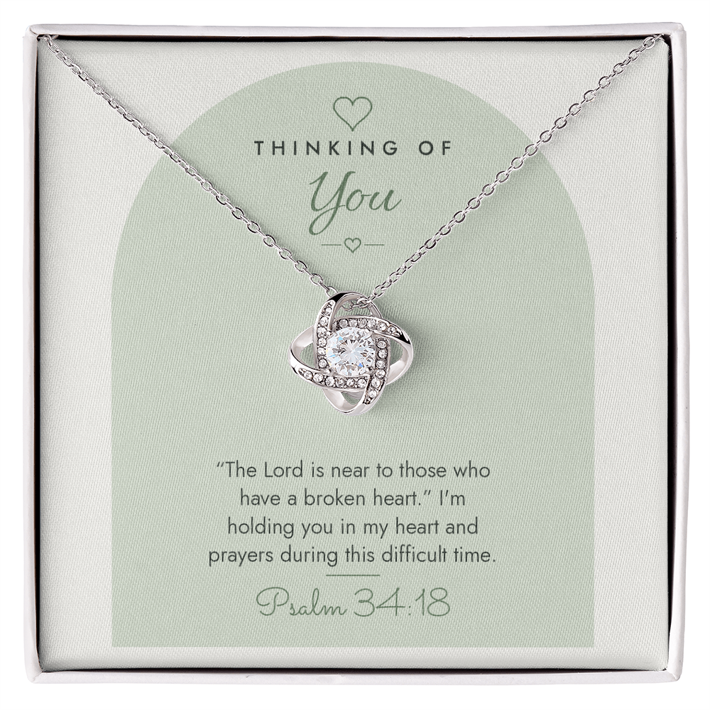 Sympathy Love Knot Necklace – Thinking of You – Modern Card