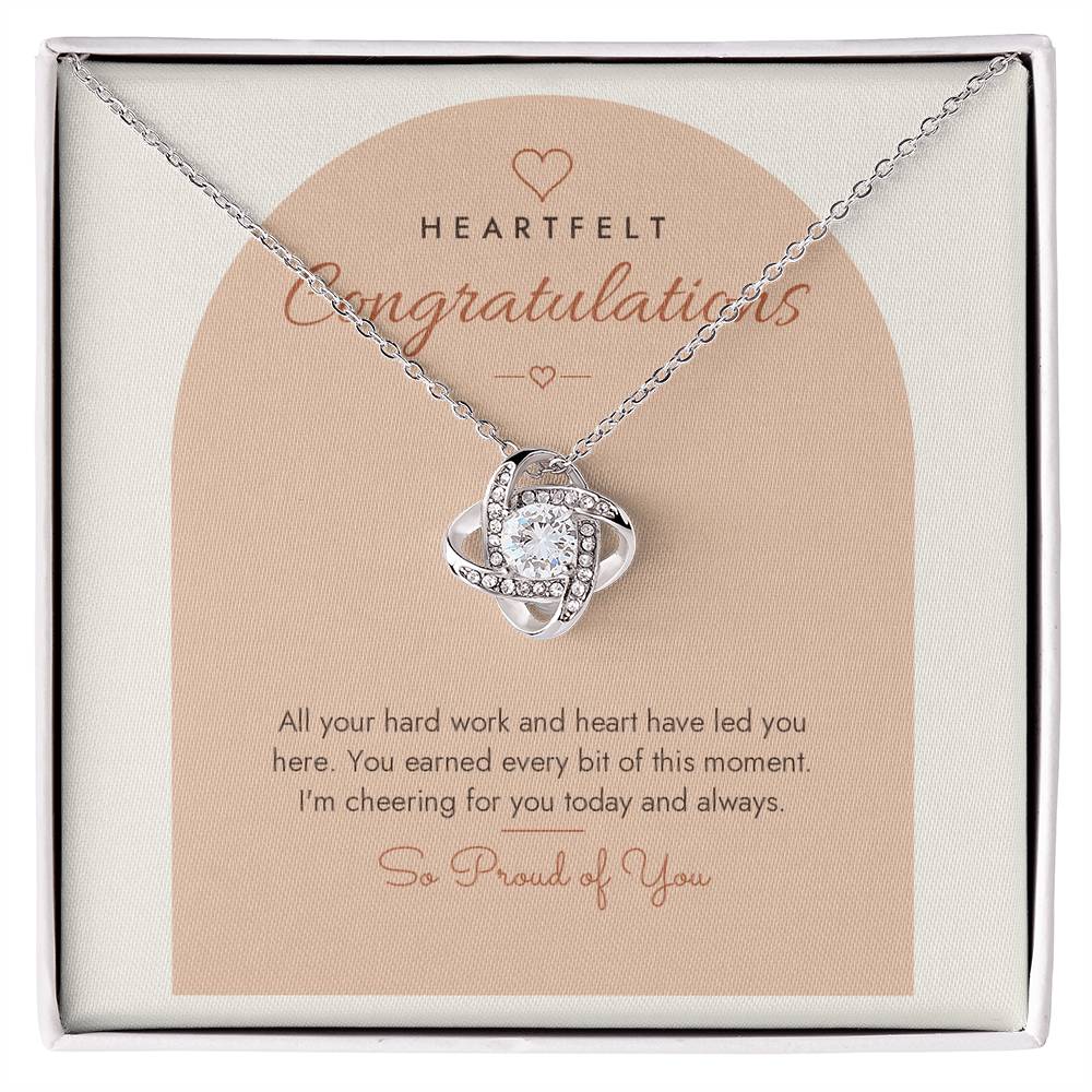 Congratulations Love Knot Necklace – Modern Card