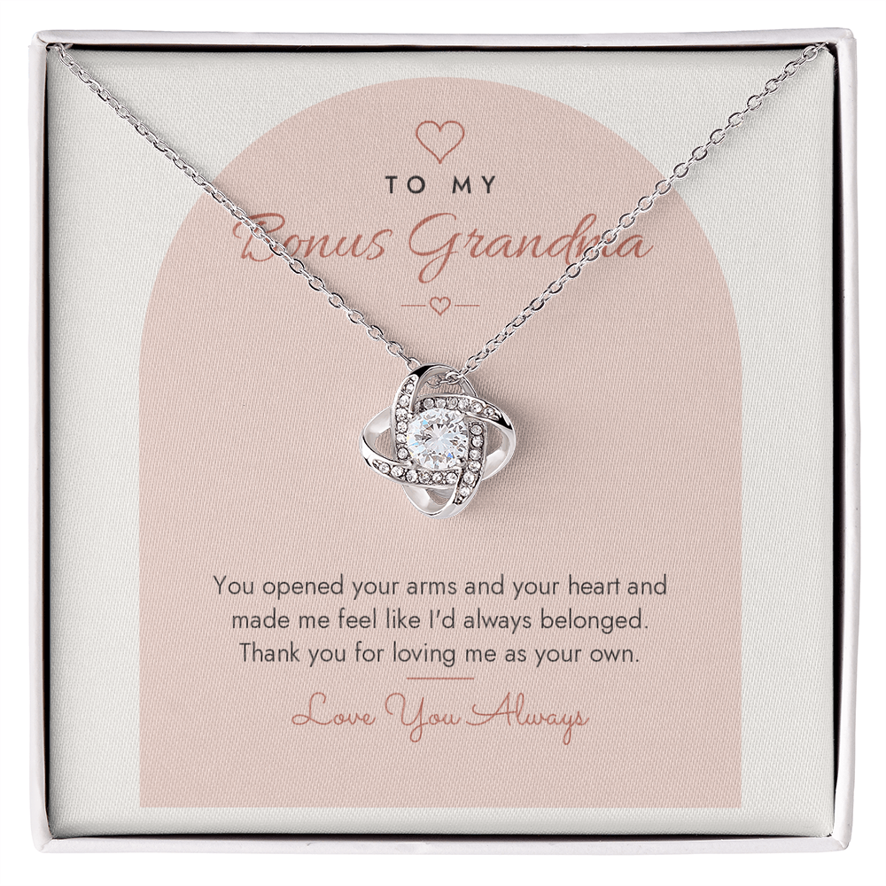 Love Knot Necklace for Bonus Grandma – Modern Card