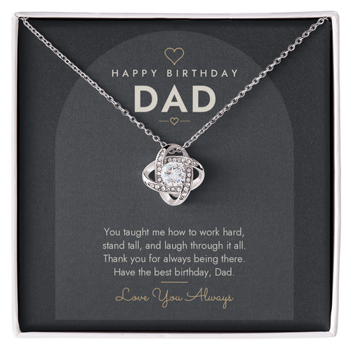 Birthday Love Knot Necklace for Dad – Modern Card