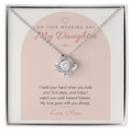 Wedding Day Love Knot Necklace for Bride – Modern Card