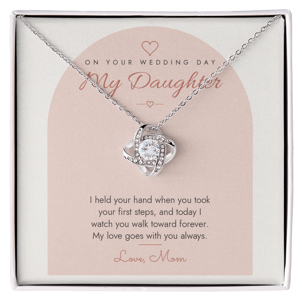 Wedding Day Love Knot Necklace for Bride – Modern Card