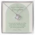 Birthday Love Knot Necklace for Daughter – Modern Card