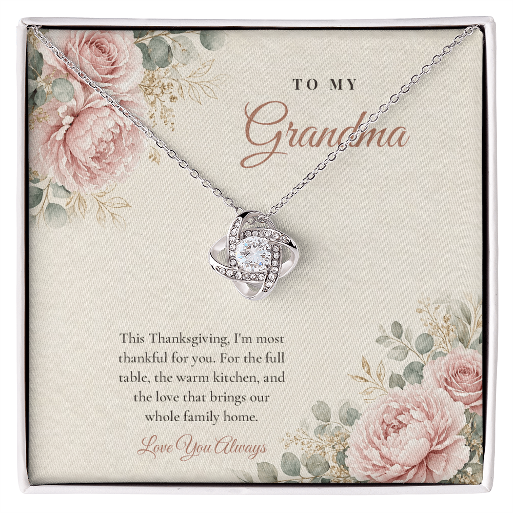 Thanksgiving Love Knot Necklace for Grandma