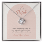 Wedding Love Knot Necklace for Bride – Modern Card