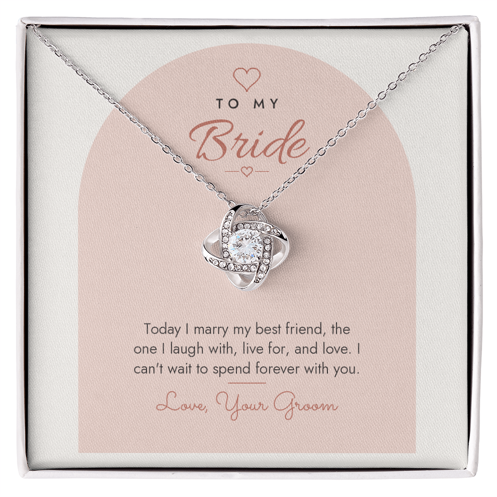 Wedding Love Knot Necklace for Bride – Modern Card